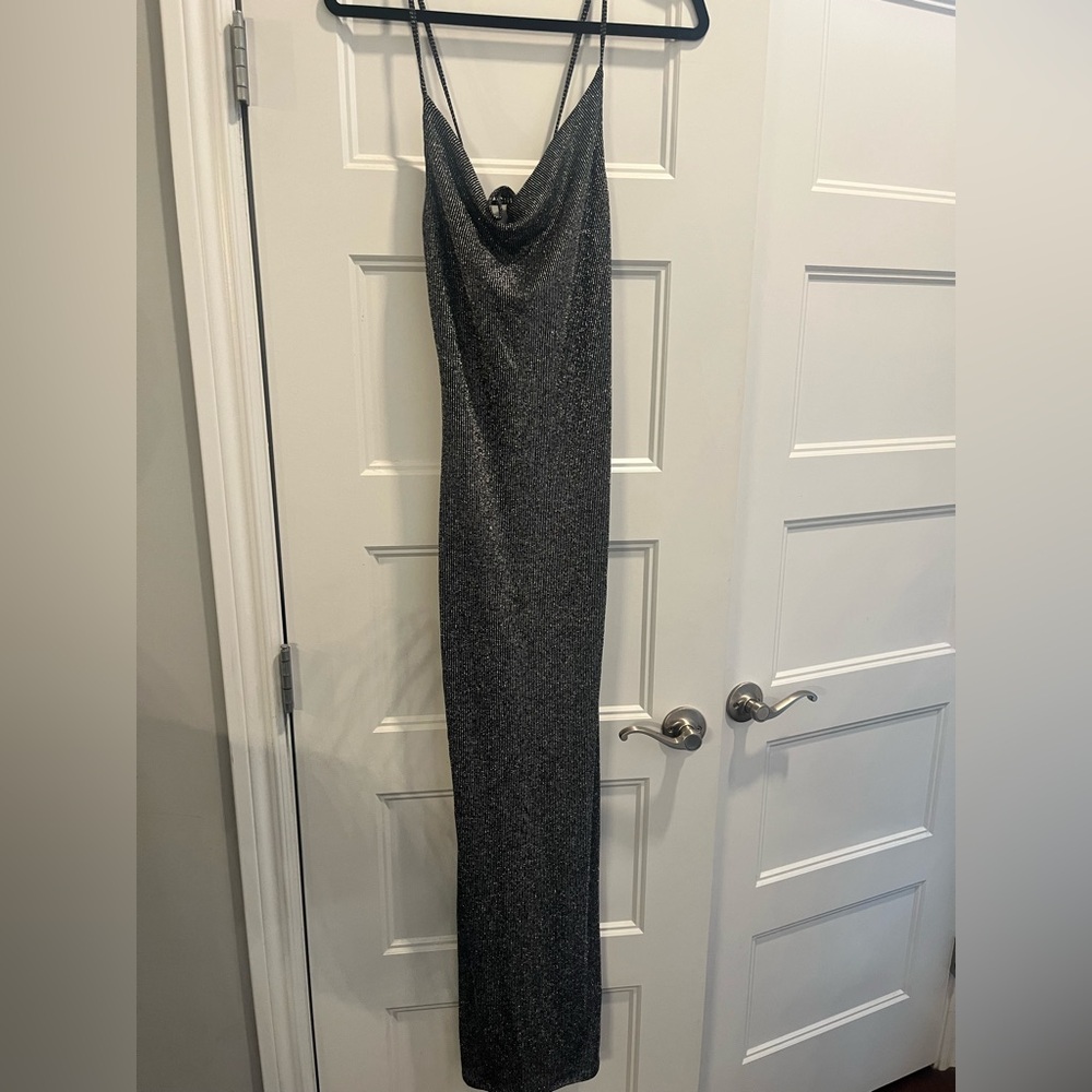BCBGeneration Black Glitter Maxi Dress
